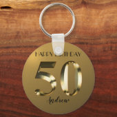 Porte-clés 50e anniversaire d'or métallique (Recto)