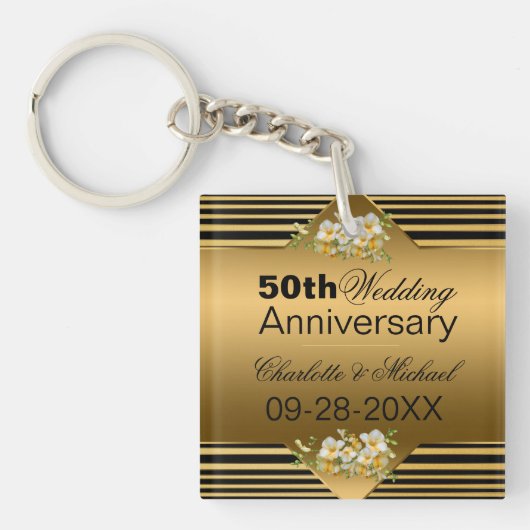 Porte-clés 50e anniversaire du Mariage d'or (Devant)