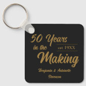 Porte-clés 50e anniversaire du Mariage noir et or (Recto)
