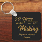 Porte-clés 50e anniversaire du Mariage noir et or (Recto)