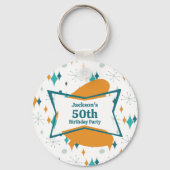 Porte-clés 50e anniversaire fête Retro Mid Century N'importe (Recto)