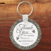 Porte-clés 50e anniversaire Merci Parties scintillant d'argen (Recto)