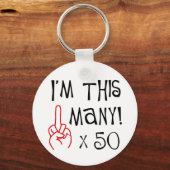 Porte-clés 50e anniversaire Salute du doigt médian (Recto)