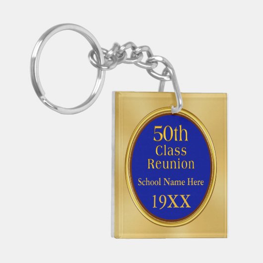 Porte-clés 50e Classe de lycée Retrouvailles, ton texte, tes  (Devant gauche)