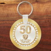Porte-clés 50ème anniversaire de Mariage pour les Souvenirs, (Verso)