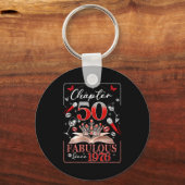Porte-clés 50th Birthday Queen Chapter 50 Fabulous Since 1976 (Recto)