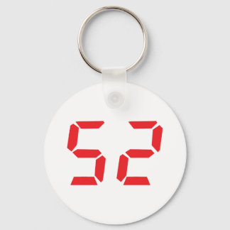 Porte-clés 52 cinquante-deux réveil rouge numéro numérique