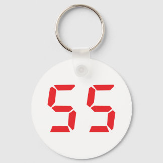 Porte-clés 55 cinquante-cinq réveil rouge numéro numérique