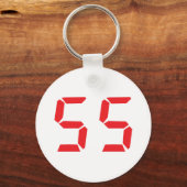 Porte-clés 55 cinquante-cinq réveil rouge numéro numérique (Recto)