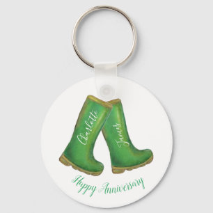 Porte-clés 55ème ou tout autre anniversaire émeraude mariage