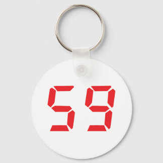 Porte-clés 59 cinquante-neuf réveil rouge numéro numérique