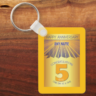Porte-clés 5 ans d'anniversaire de sobriété 12 Étapes Rayon