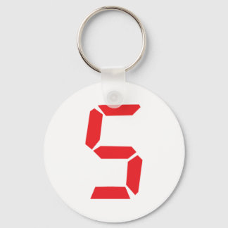 Porte-clés 5 cinq réveil rouge numéro numérique