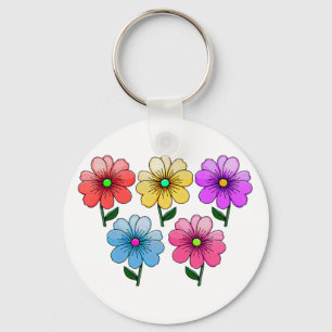 Porte-clés 5 Fleurs de couleur