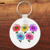 Porte-clés 5 Fleurs de couleur (Verso)