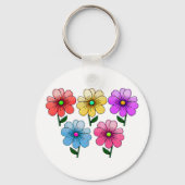 Porte-clés 5 Fleurs de couleur (Verso)