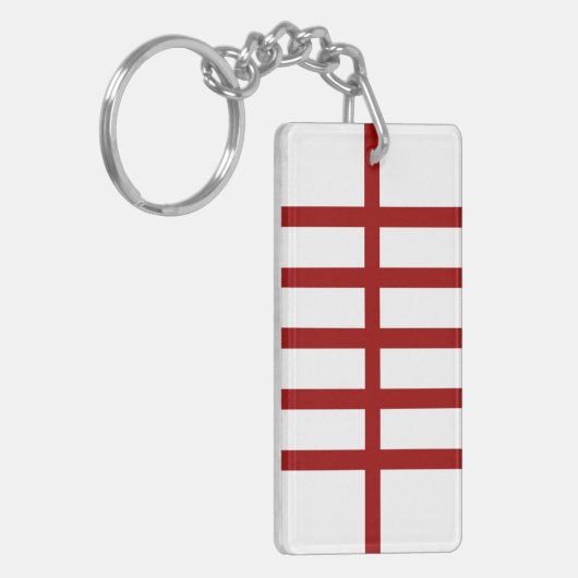 Porte-clés 5 lignes rouges biscuites (Devant gauche)