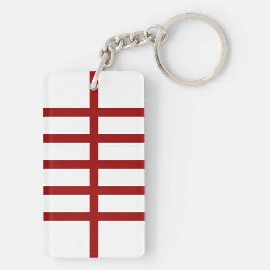 Porte-clés 5 lignes rouges biscuites (Dos)