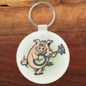 Porte-clés 5 minutes Doodle cochon jouer banjo porte - clé (Recto)