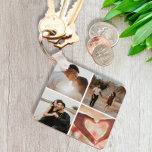Porte-clés 5 Photo Collage personnalisé Porte - clé personnal<br><div class="desc">Créer un Collage photo personnalisé unique customisé personnalisé 5 Clavier photo de Ricaso</div>