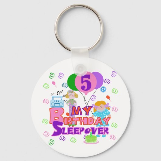 Porte-clés 5e anniversaire Sleepover T-shirts et cadeaux (Recto)