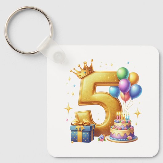 Porte-clés 5ème anniversaire en or (Recto)