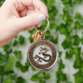 Porte-clés [600] Dragon oriental sacré noir et or (Main)