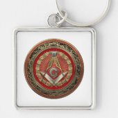 Porte-clés [600] Master Mason - Carré Or & Compass (Devant)