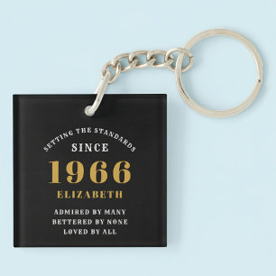 Porte-clés 60e anniversaire 1966 Or noir Personnalisé