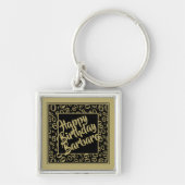 Porte-clés 60e anniversaire Numéro de fête Motif Black Gold (Devant)