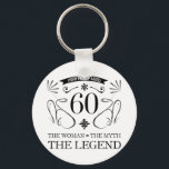 Porte-clés 60e anniversaire pour les femmes<br><div class="desc">Une drôle d'idée cadeau d'anniversaire pour elle qui dit "La femme le mythe la légende".</div>