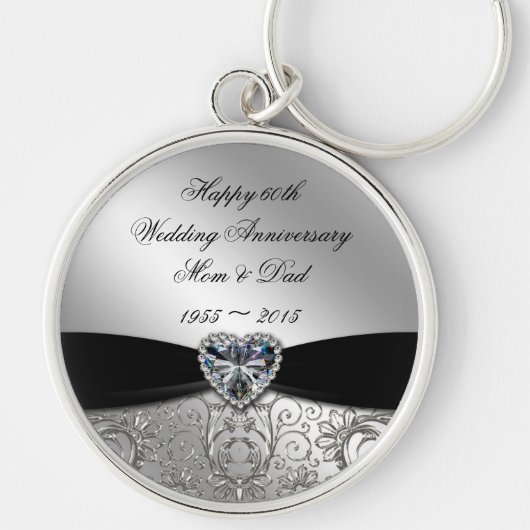 Porte-clés 60e Mariage Porte - clé de l'anniversaire (Devant)