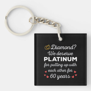 Porte-clés 60ème anniversaire du Mariage I - Diamond Funny Co