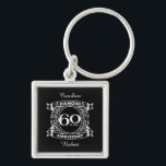 Porte-clés 60ème jour de l'anniversary<br><div class="desc">A romantic design to celebrate your 60th year of marriage. If you would like any help customizing this design please contact me, their an ask this designer button, just below this text. This sixtieth, 60 ans de wedding anniversary crest has the text diamond as that is the traditional gift for...</div>