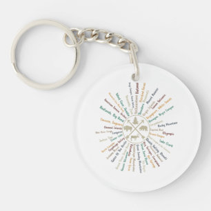 Porte-clés 63 Carte des parcs nationaux Cadeaux US Park Campi