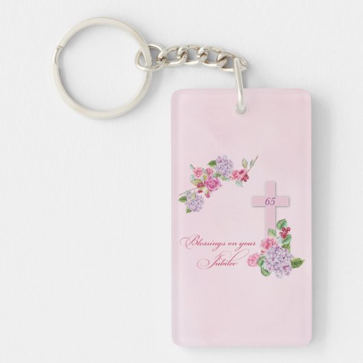 Porte-clés 65e anniversaire de la vie religieuse Nonne cathol (Devant)