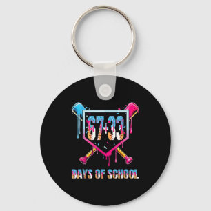 Porte-clés 67+33 Jours D'école Garçons Baseball Drip 100ème J