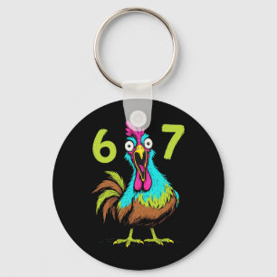 Porte-clés 67 Blagues de poulet drôle Six Seven Humour de gam