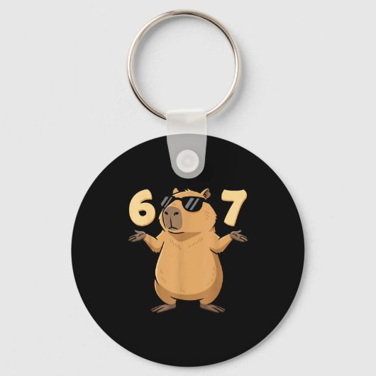 Porte-clés 67 Capybara Meme 6 7 Aesthetic For Kids Young Adul (Recto)