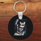 Porte-clés 67 Cat Wearing Sungles Gen Alpha Funny Six Seven 6 (Recto)