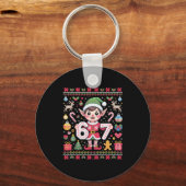 Porte-clés 67 Christmas Elf Ugly Sweater Cute 6 7 Meme Xmas B (Recto)