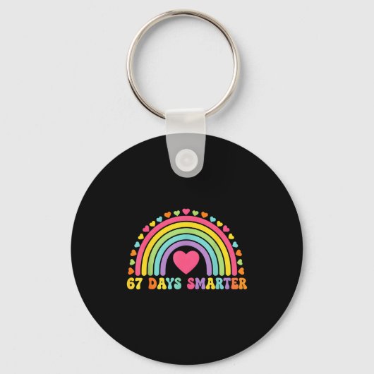Porte-clés 67 Days Smarter Rainbow Heart Design For Teacher S (Recto)
