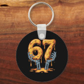 Porte-clés 67 Drip Drôle de squelette Halloween 67 Mème Crème (Recto)