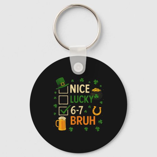 Porte-clés 67 drôle de jour de la Saint-Patrick Six Sept Trèf (Recto)