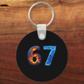 Porte-clés 67 Fire Ice Number Funny Six Seven Meme 6 7 (Recto)