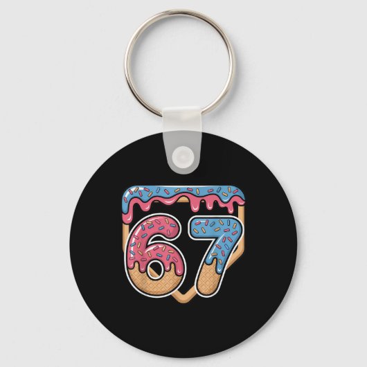 Porte-clés 67 Glace Dégoulinante Mème Baseball (Recto)