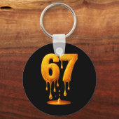 Porte-clés 67 Gold Drip Six Seven Mème Drôle (Recto)