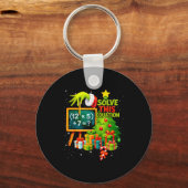 Porte-clés 67 Green Teacher Christmas Six Seven Meme Brainrot (Recto)