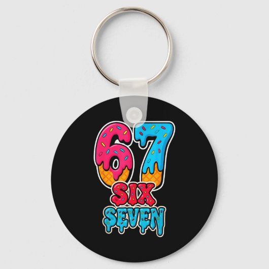 Porte-clés 67 Ice Cream Drip Funny Six Seven Gen Alpha Meme S (Recto)