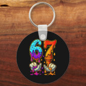 Porte-clés 67 Ice Cream Drip Meme Funny Six Seven Gen Alpha S (Recto)